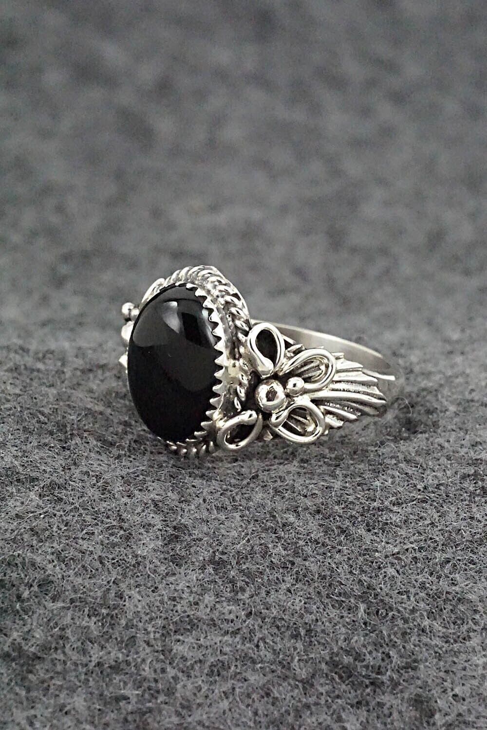 Onyx & Sterling Silver Ring - Jeannette Saunders - Size 10