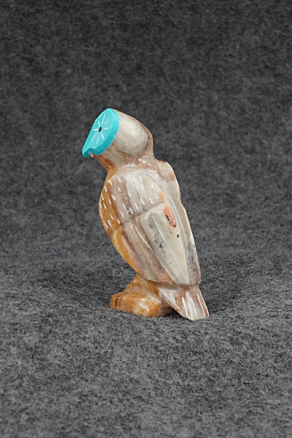 Owl Zuni Fetish Carving - Enrike Leekya