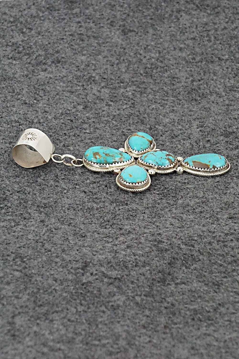 Turquoise & Sterling Silver Pendant - Ernest Hawthorne