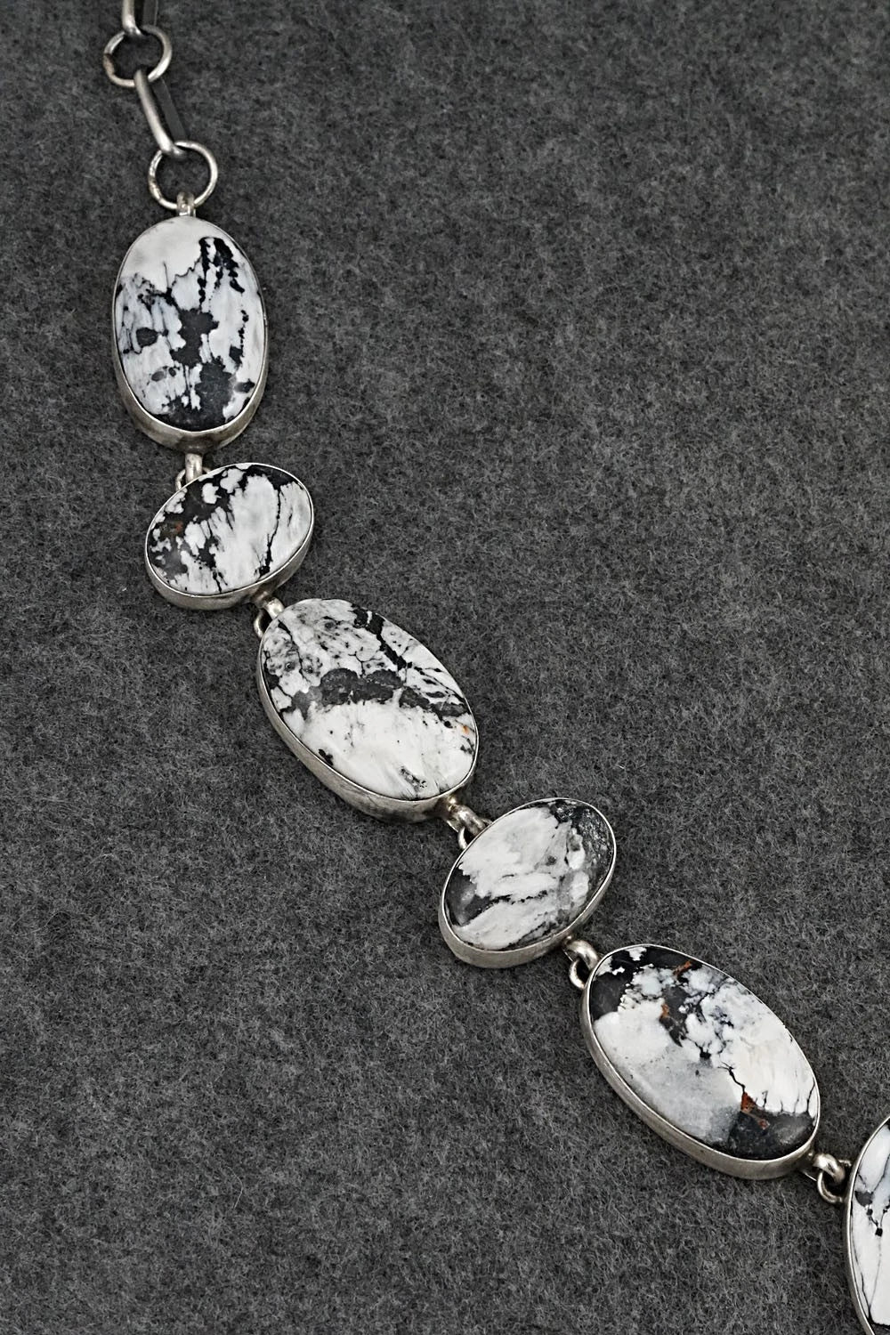 White Buffalo & Sterling Silver Necklace and Earrings Set - Darrin Livingston