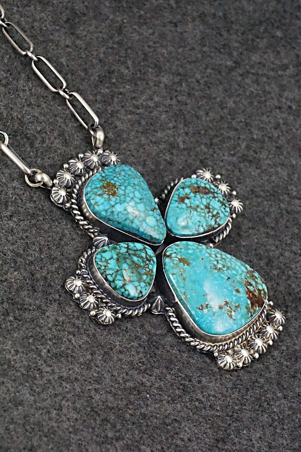 Turquoise & Sterling Silver Necklace - Raymond Delgarito