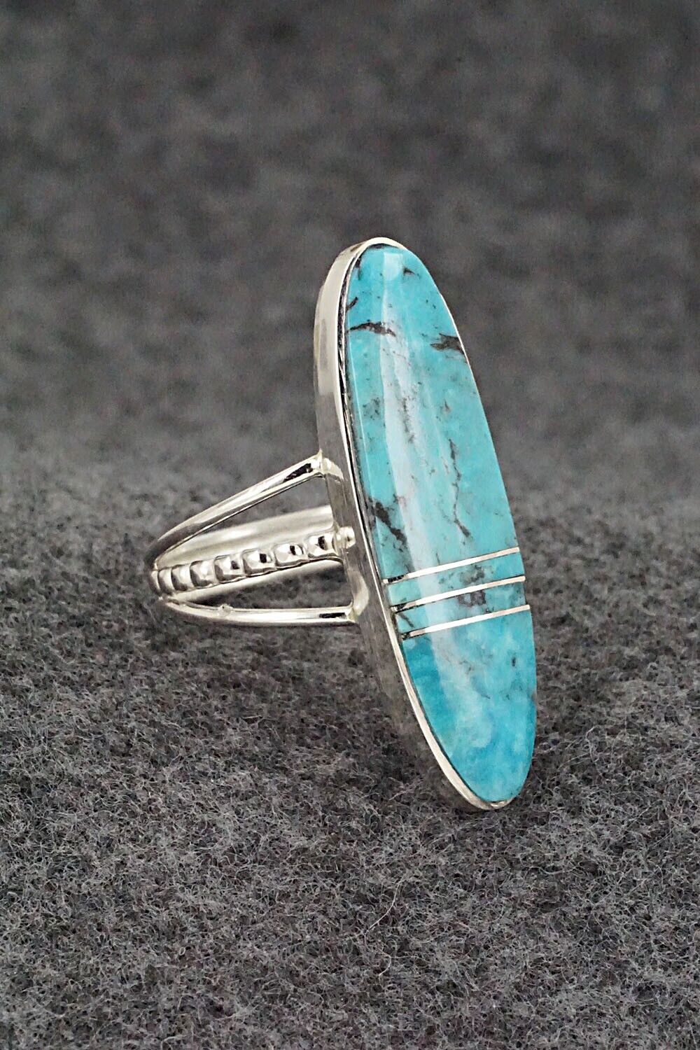 Turquoise & Sterling Silver Ring - Harold Smith - Size 8