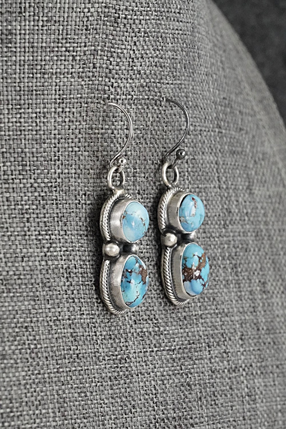 Turquoise & Sterling Silver Necklace and Earrings Set - Paul Livingston