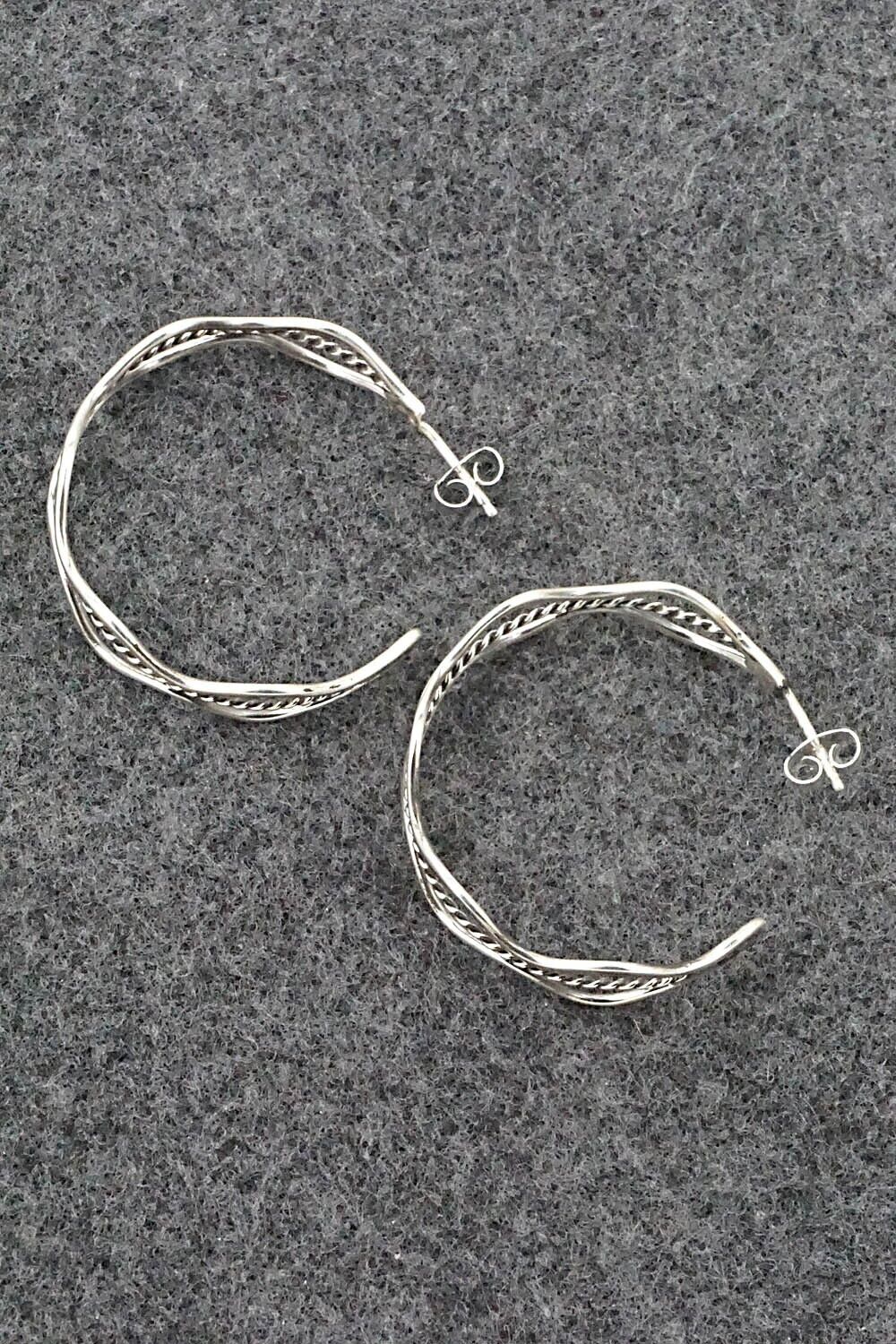 Sterling Silver Hoop Earrings - Elaine Tahe