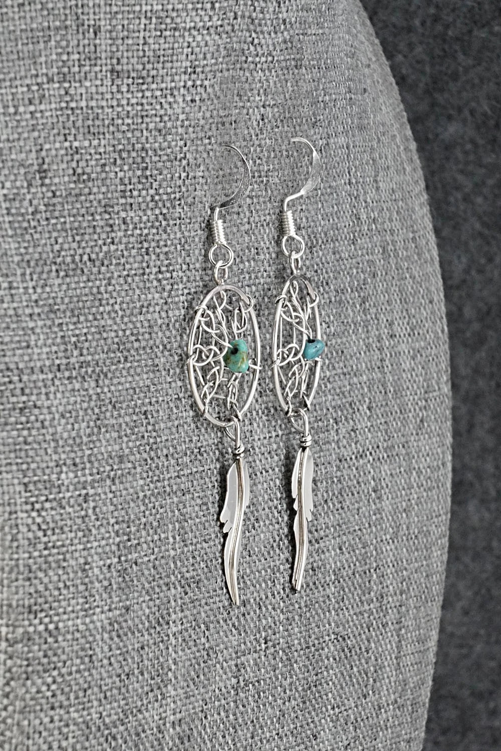 Turquoise & Sterling Silver Earrings - Lorenzo Arviso
