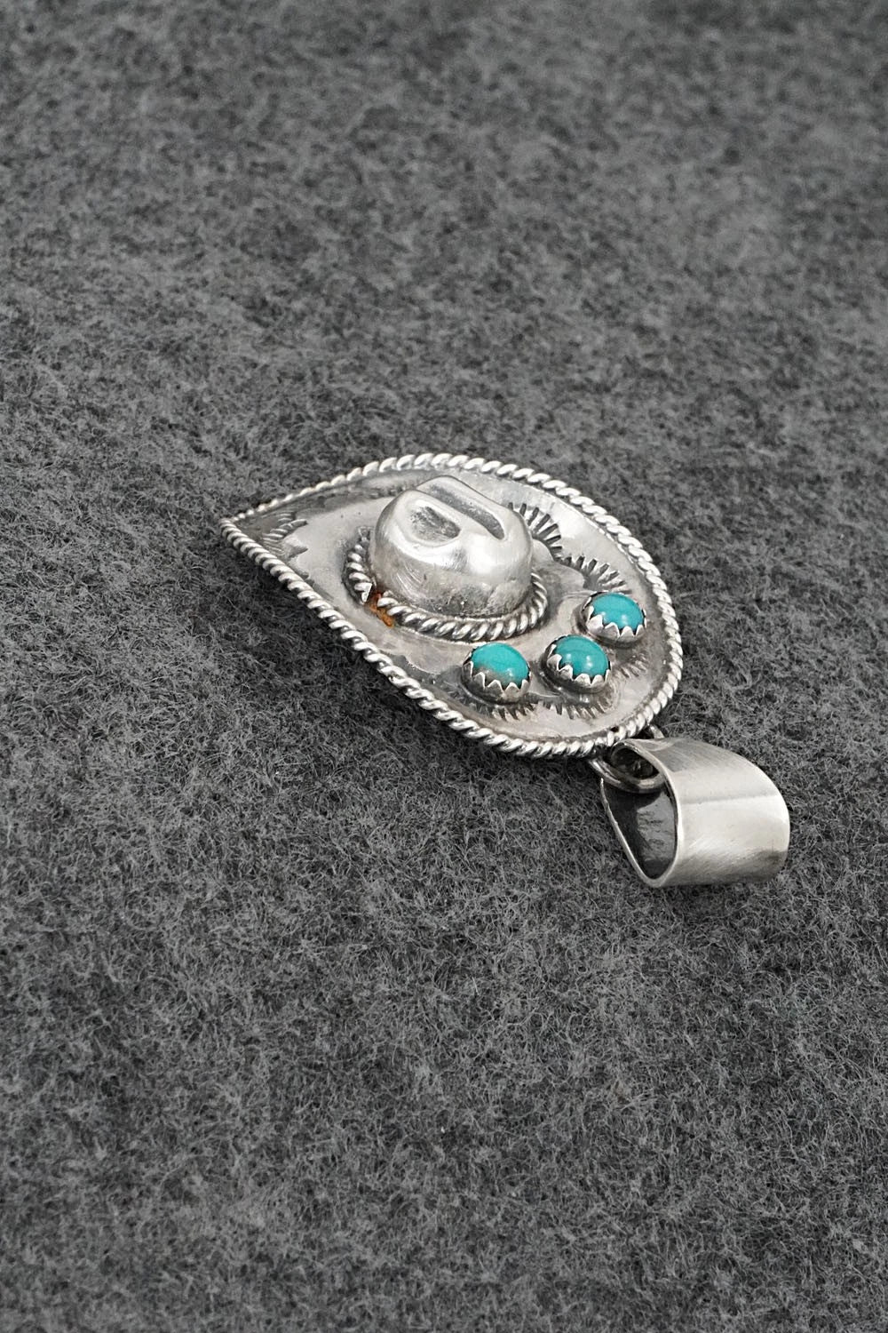 Turquoise & Sterling Silver Pendant - Bobby Platero
