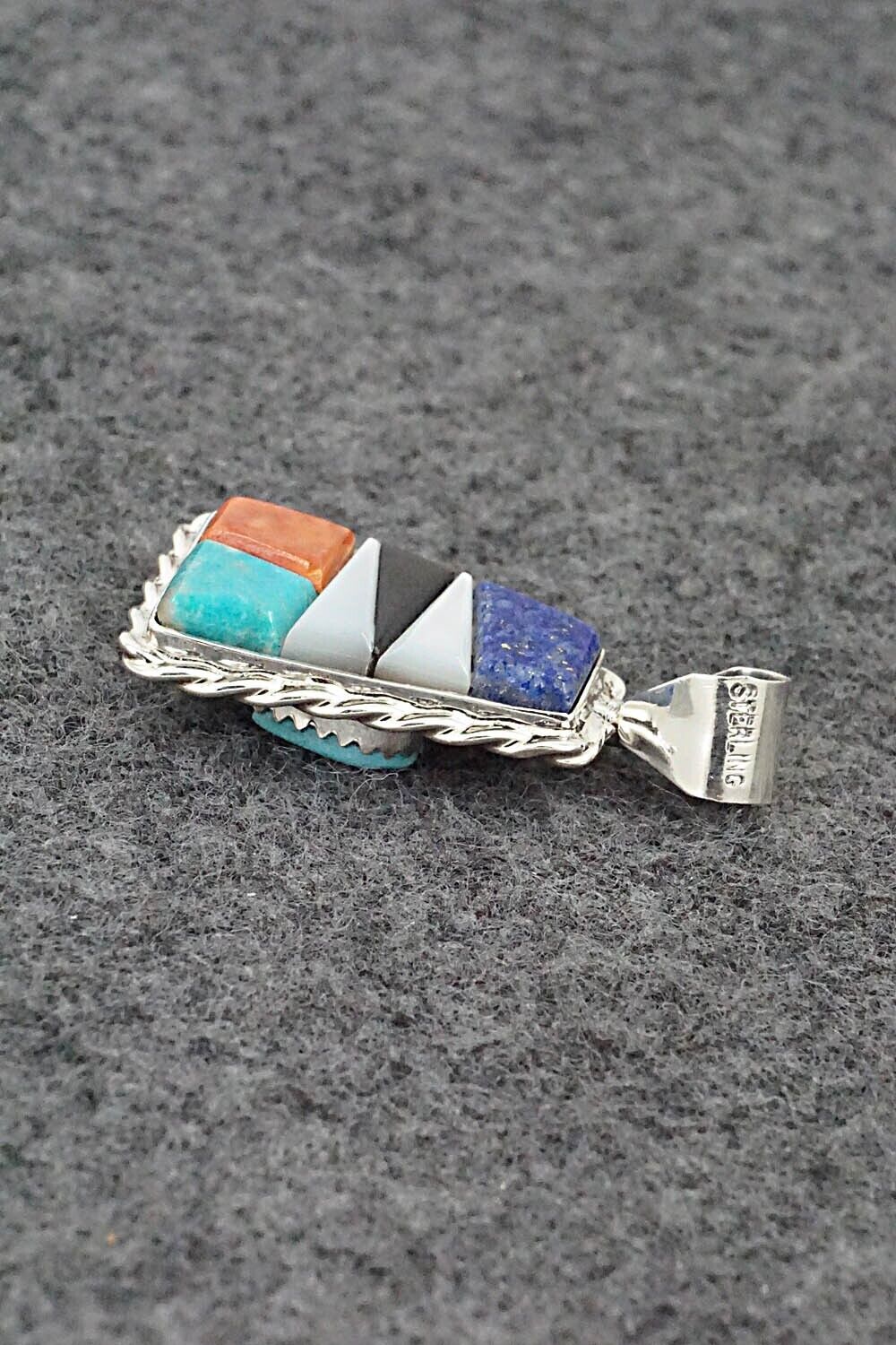 Multi-Stone & Sterling Silver Double-Sided Pendant - Bevis Tsadasi