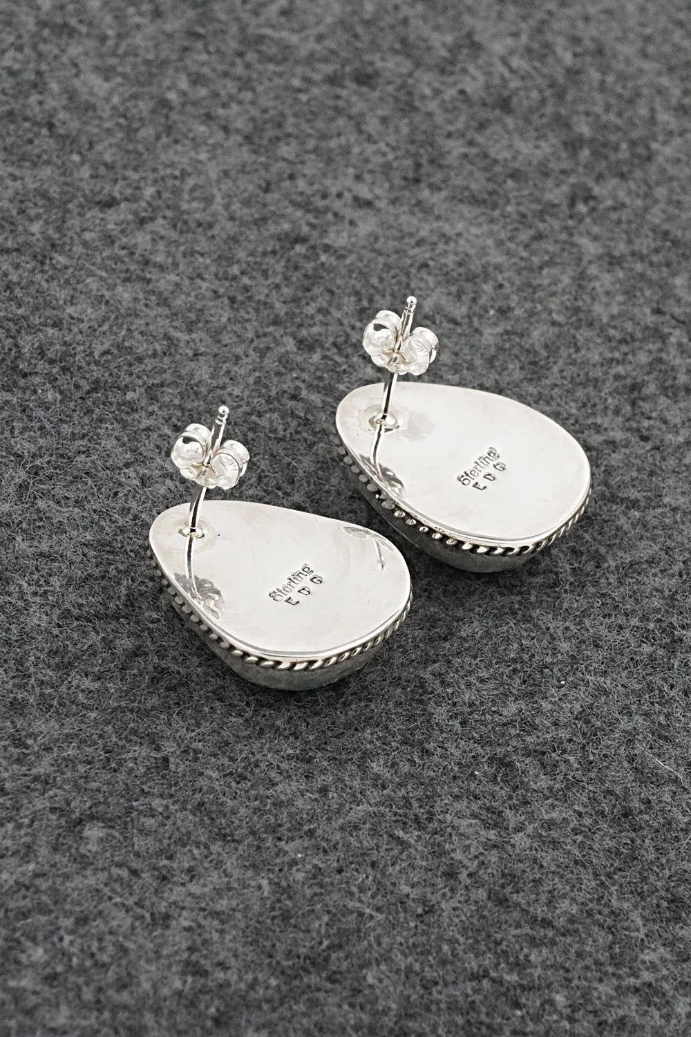 Turquoise & Sterling Silver Earrings - Eugene Gruber