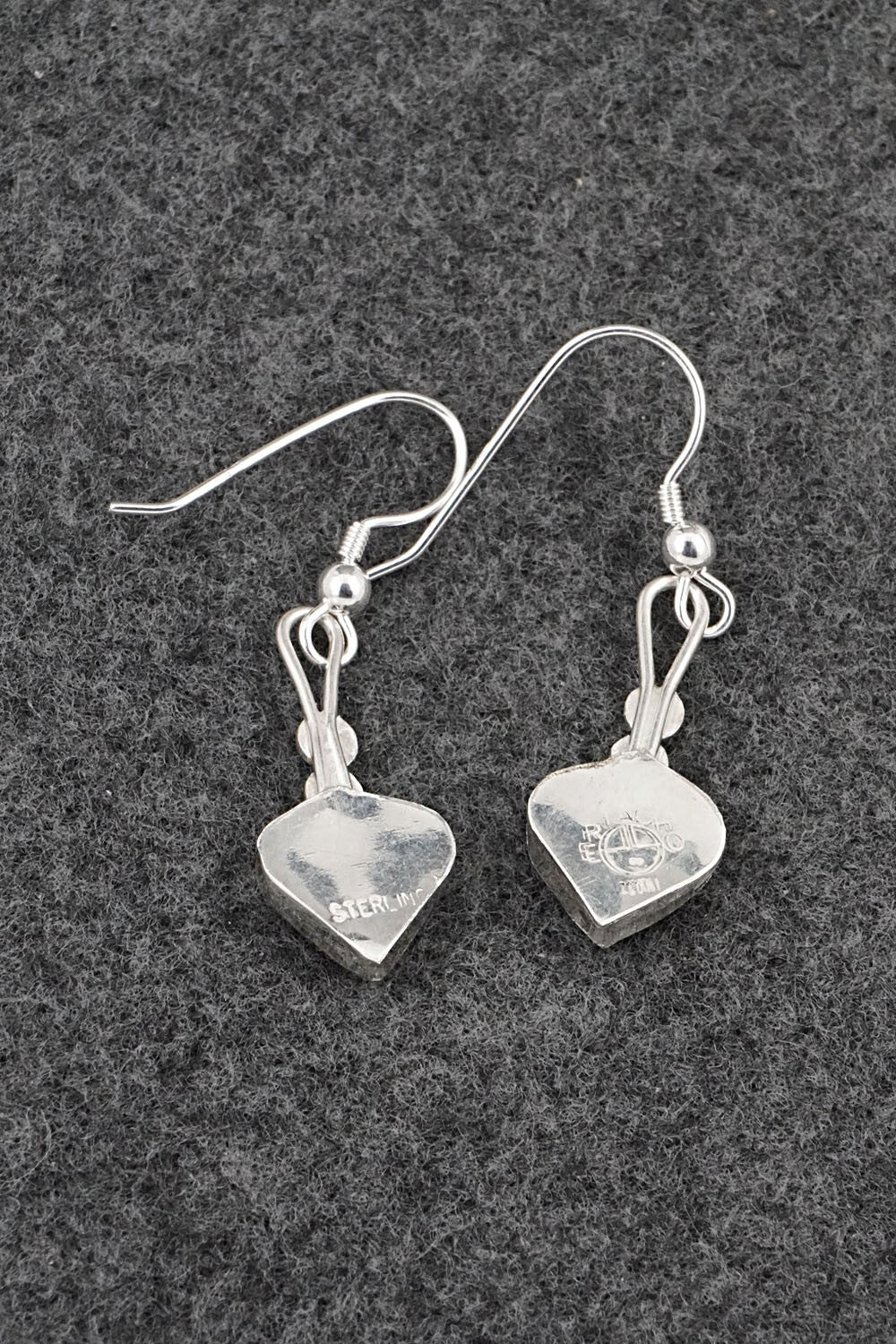 Coral Inlay & Sterling Silver Earrings - Ola Eriacho