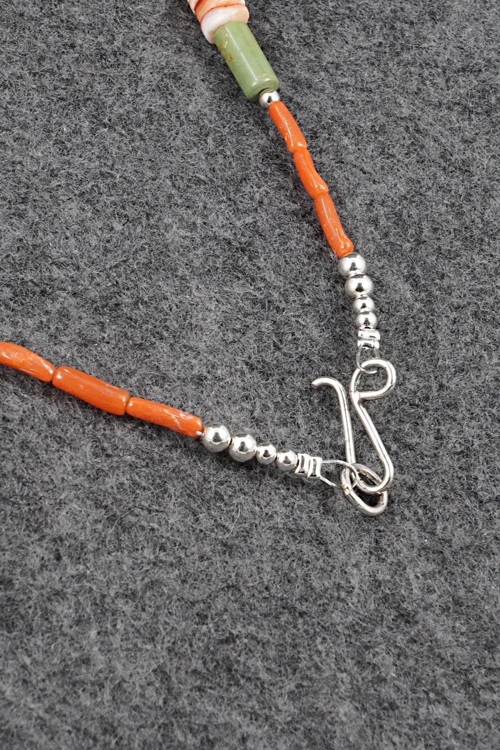 Spiny Oyster, Turquoise & Sterling Silver Necklace Set - Erika Brown