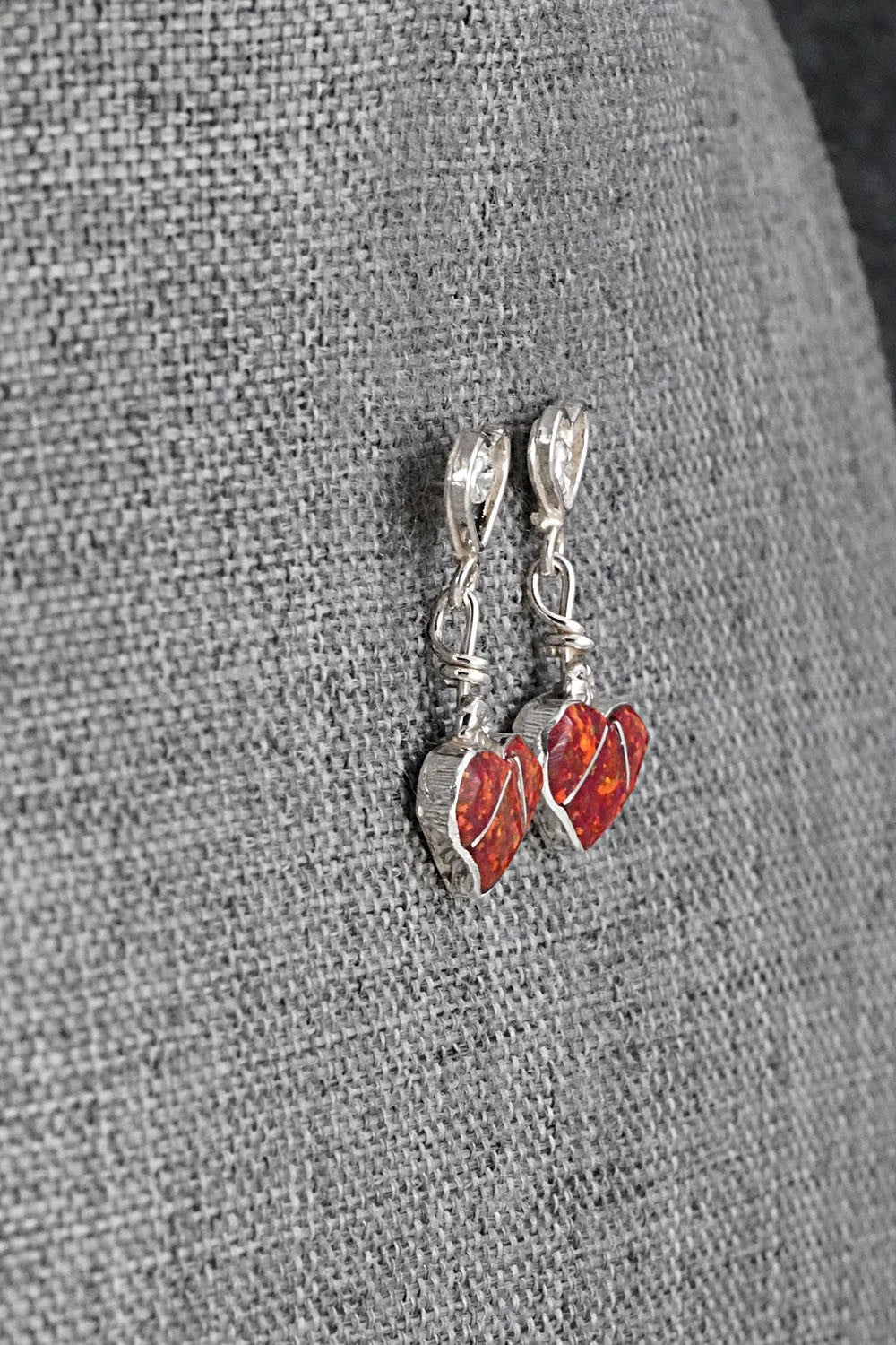 Opalite & Sterling Silver Inlay Earrings - Ola Eriacho