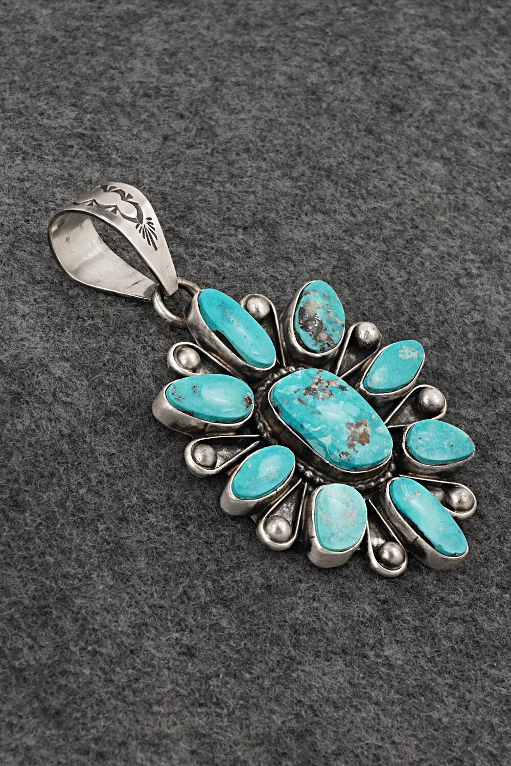 Turquoise & Sterling Silver Pendant - Travis Jim