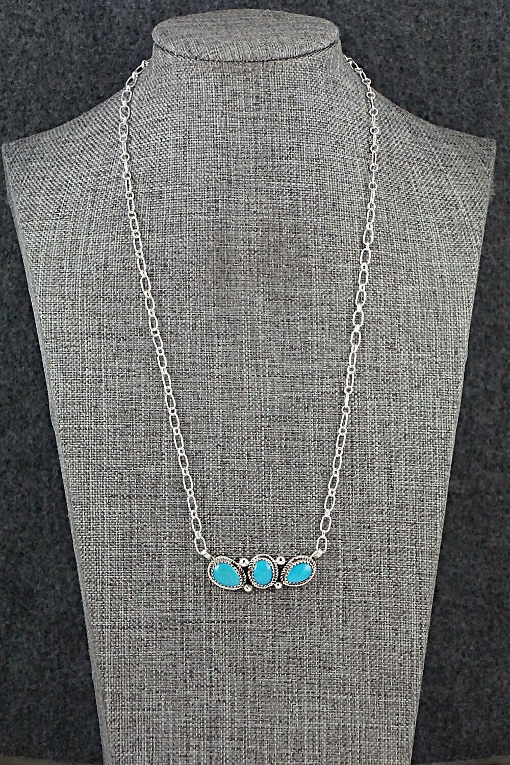Turquoise & Sterling Silver Necklace - Ernest Hawthorne