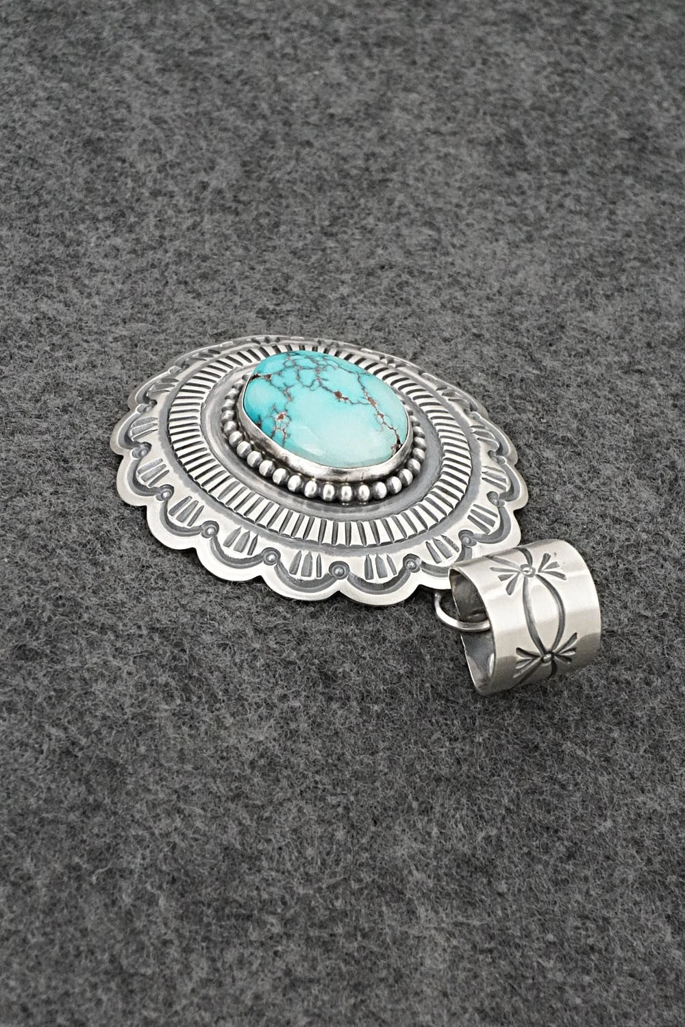 Turquoise & Sterling Silver Pendant - Arnold Blackgoat
