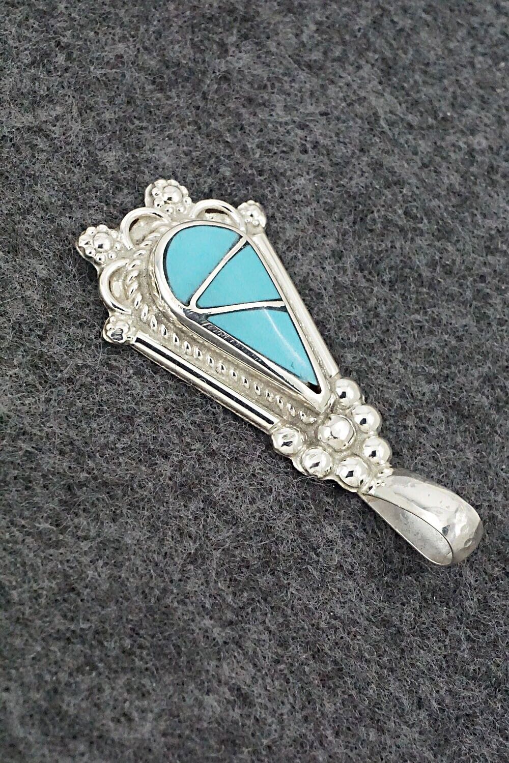 Turquoise & Sterling Silver Pendant - Juanita Yatsatie