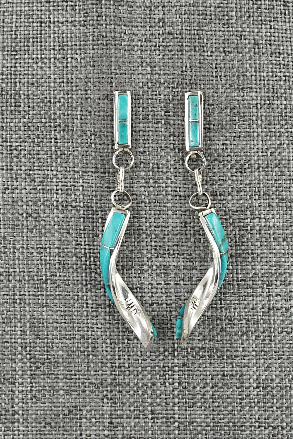 Turquoise & Sterling Silver Earrings - Gloria Waatsa