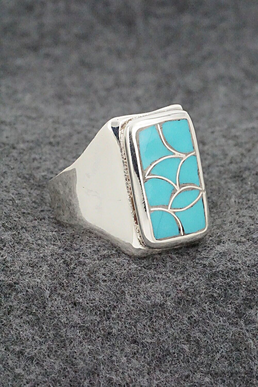 Turquoise & Sterling Silver Ring - Orena Leekya - Size 10.5