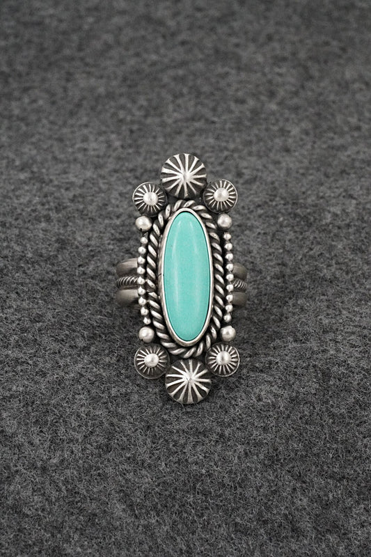 Turquoise & Sterling Silver Ring - Michael Calladitto - Size 8.5