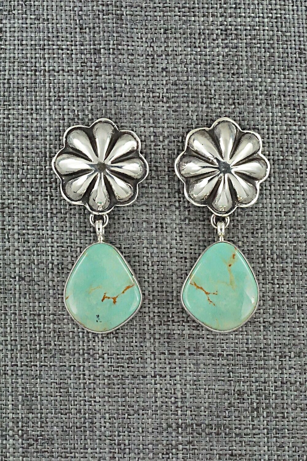 Turquoise & Sterling Silver Earrings - Lyle Piaso
