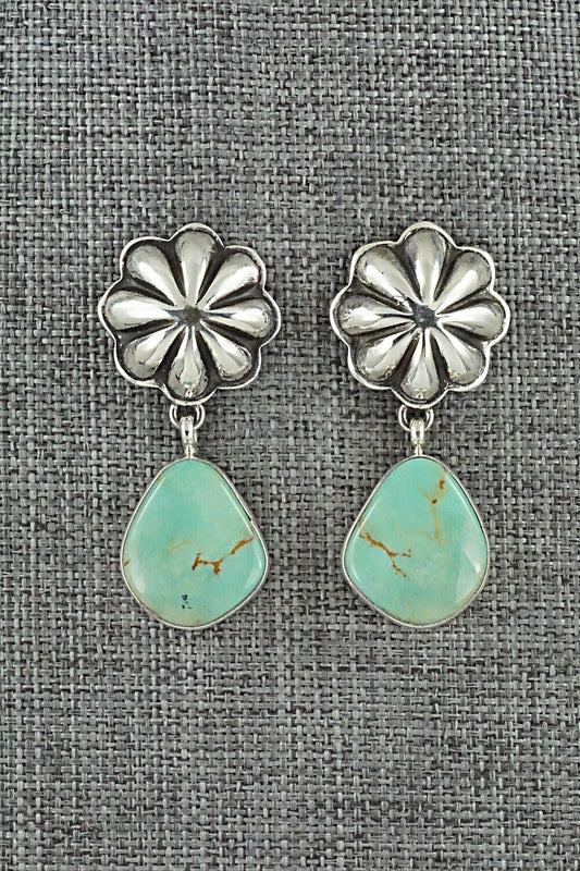 Turquoise & Sterling Silver Earrings - Lyle Piaso