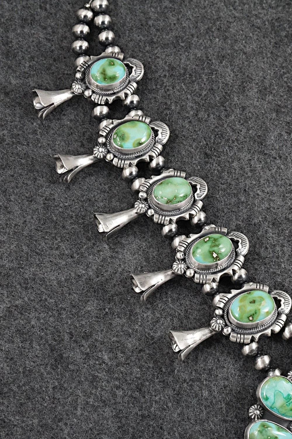 Turquoise & Sterling Silver Squash Blossom Set - Jackson Hoskie