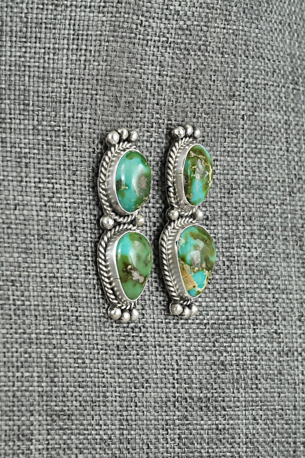 Turquoise & Sterling Silver Earrings - Rena Begay