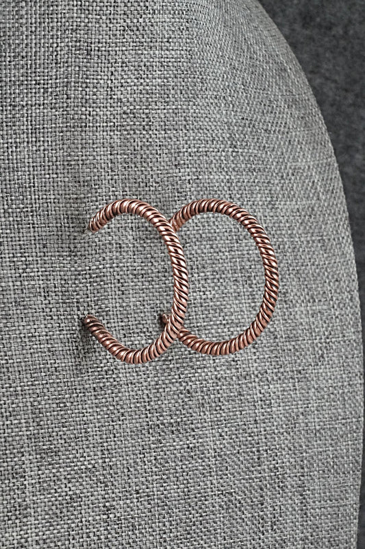 Copper Hoop Earrings - Elaine Tahe