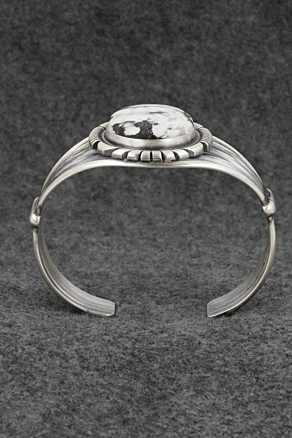 White Buffalo & Sterling Silver Bracelet - Mark Yazzie