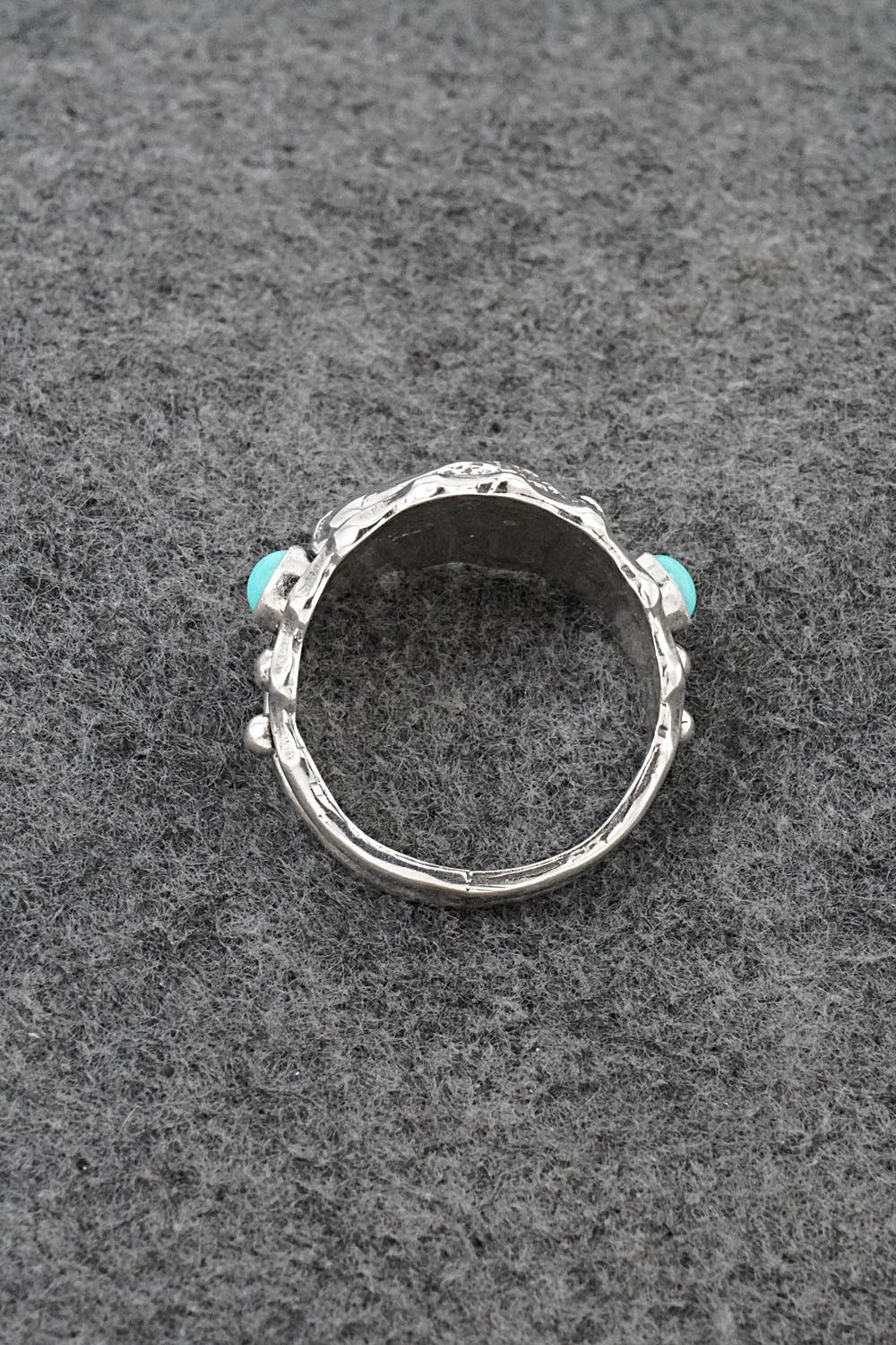 Turquoise & Sterling Silver Ring - Genevieve Francisco - Size 14