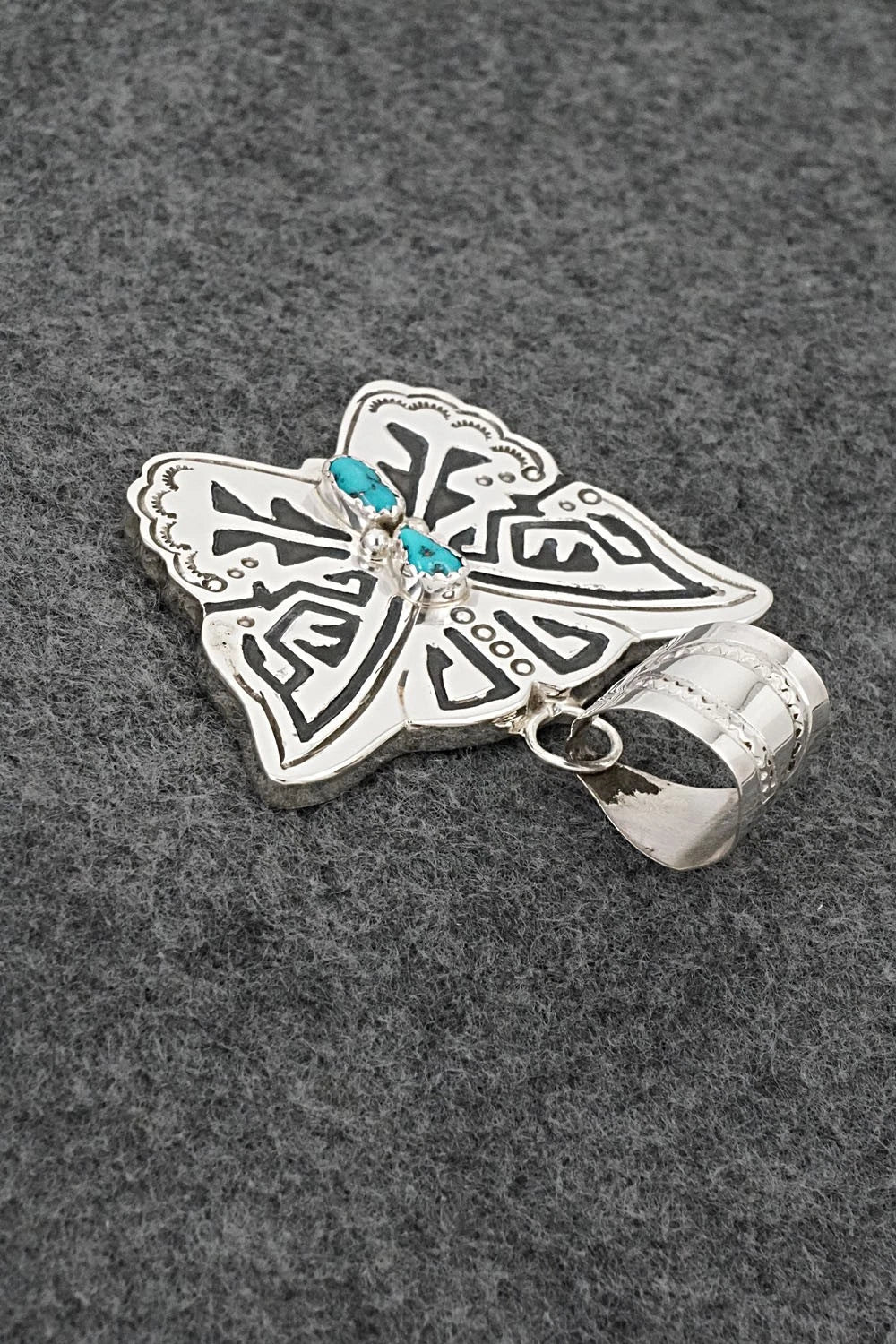 Turquoise & Sterling Silver Pendant - Alonzo Mariano