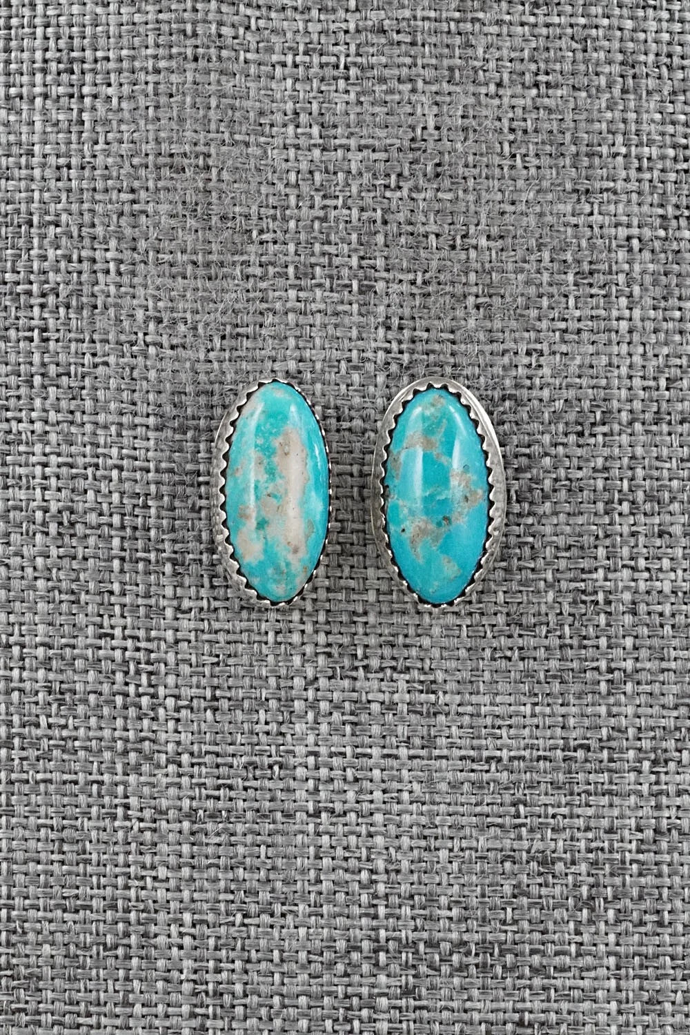Turquoise & Sterling Silver Necklace and Earrings Set - Murray Hannaweeka