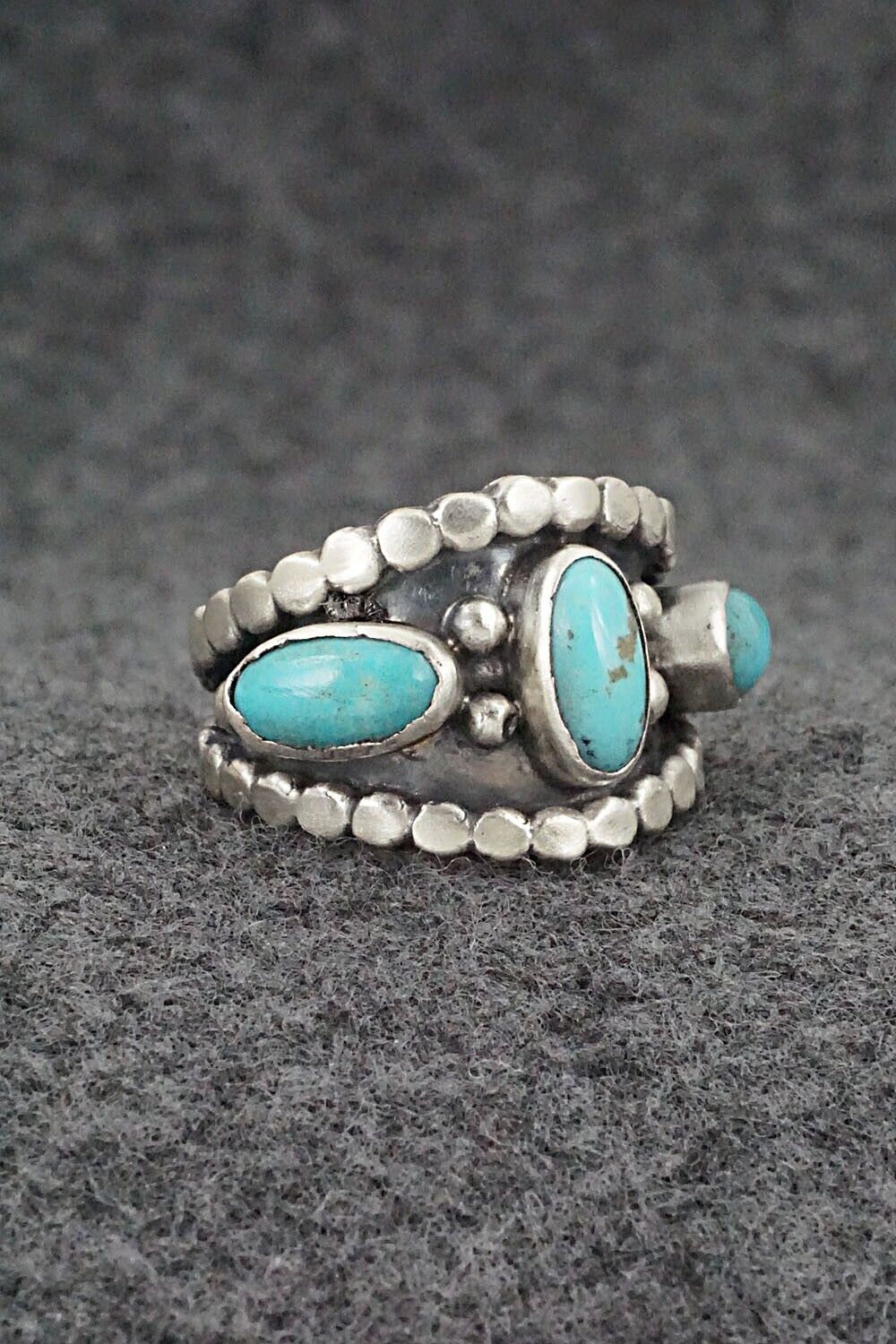 Turquoise & Sterling Silver Ring - Andrew Vandever - Size 7.75