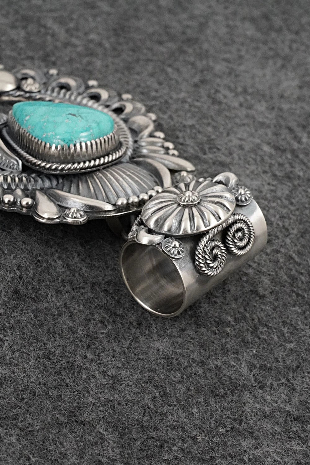 Turquoise & Sterling Silver Naja Pendant - Delbert Gordon