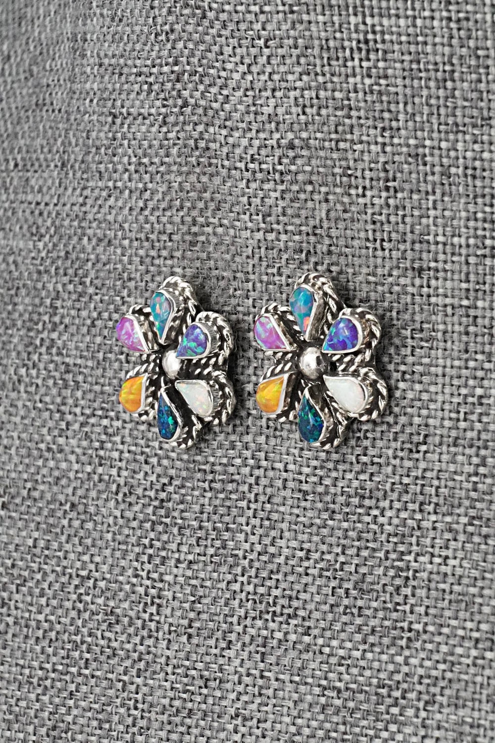 Opalite & Sterling Silver Earrings - Carol Lateyice