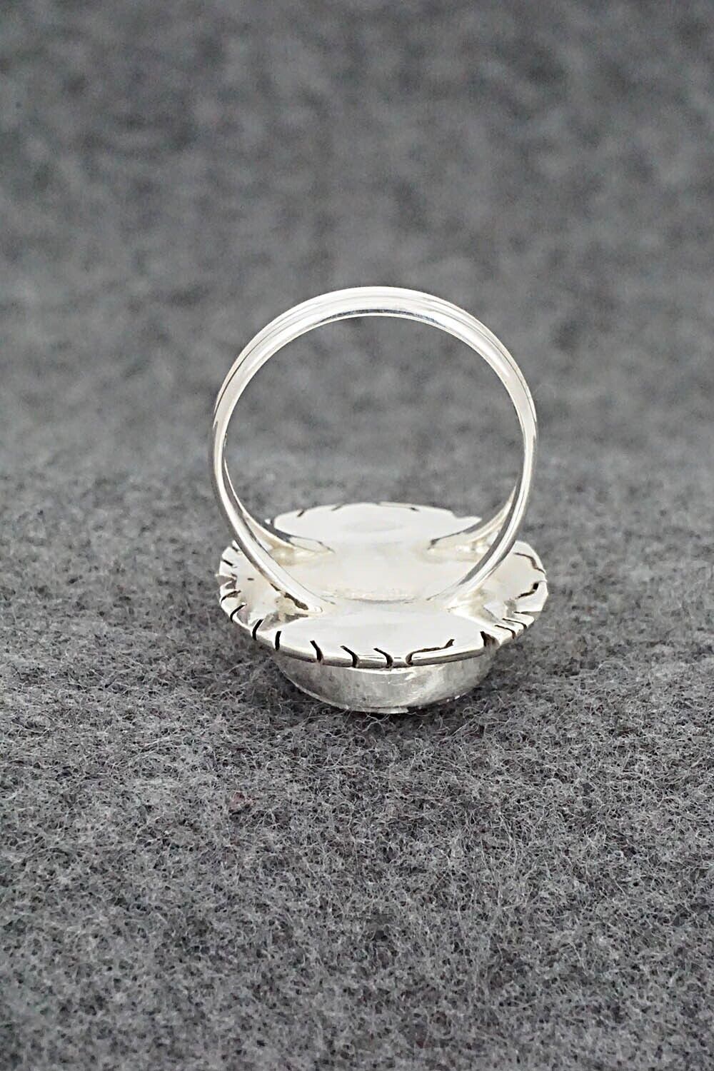 White Buffalo & Sterling Silver Ring - Peggy Skeets - Size 8.5