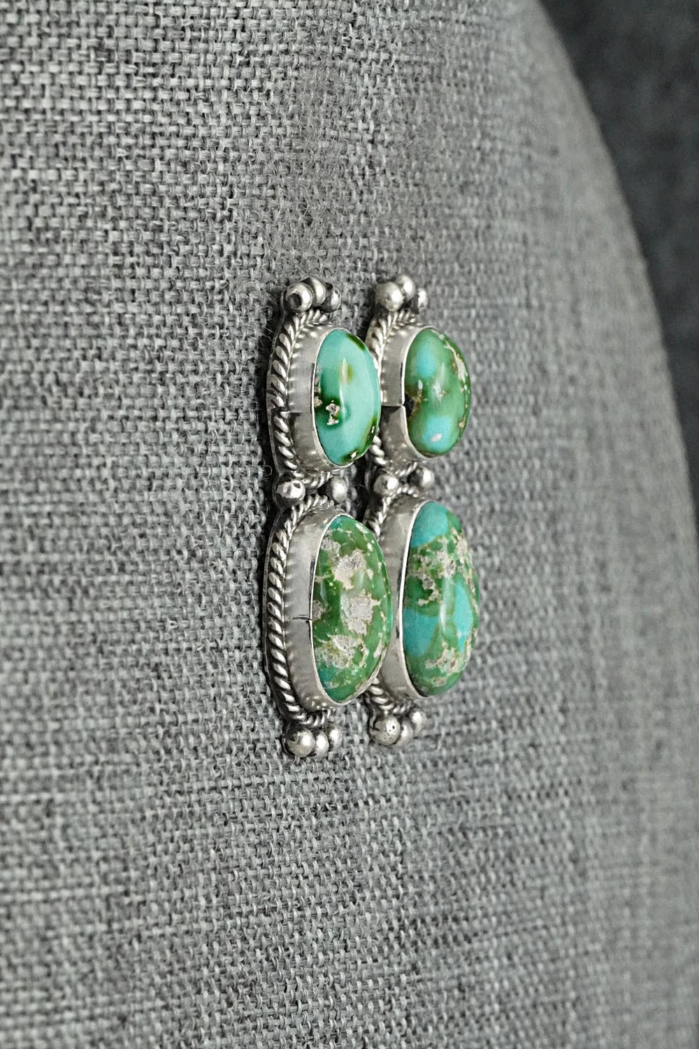 Turquoise & Sterling Silver Earrings - Rena Begay
