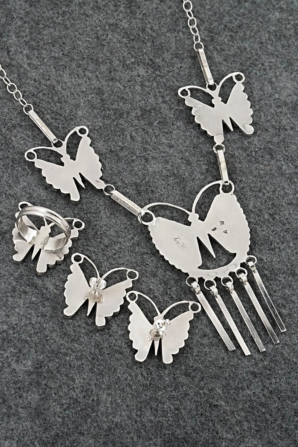 Multi-Stone & Sterling Silver Inlay Necklace Set - Adrian Wallace