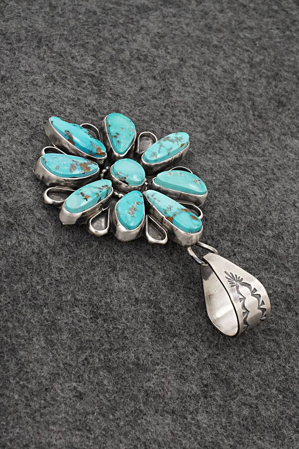 Turquoise & Sterling Silver Pendant - Travis Jim