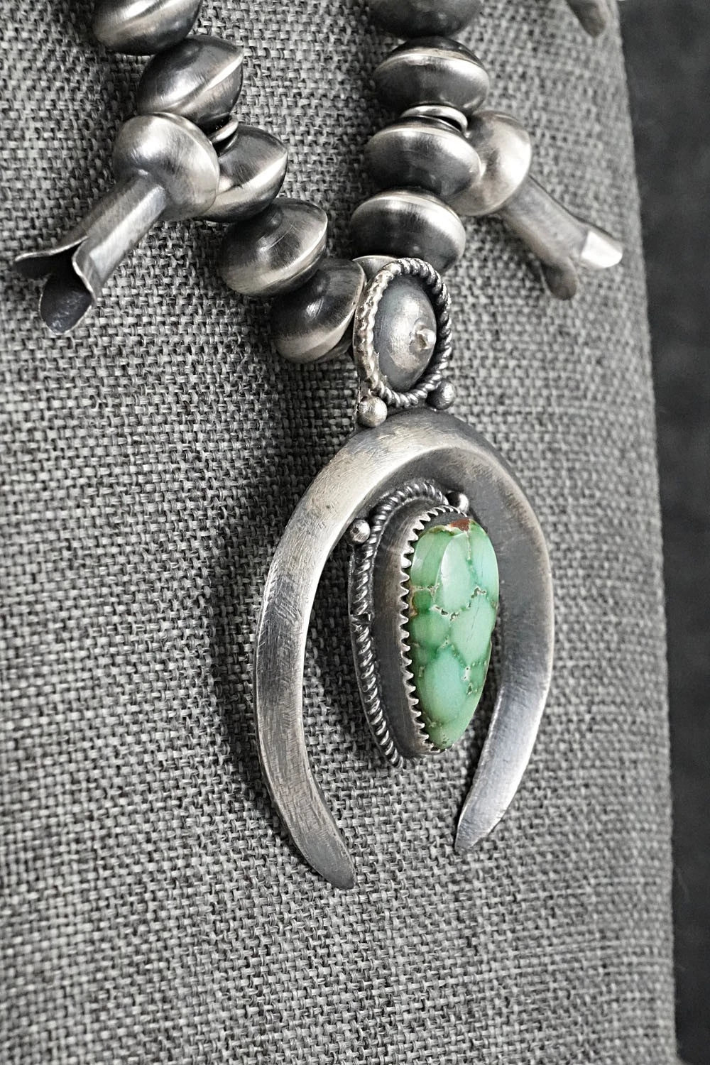 Turquoise & Sterling Silver Squash Blossom Necklace - Presley Haley