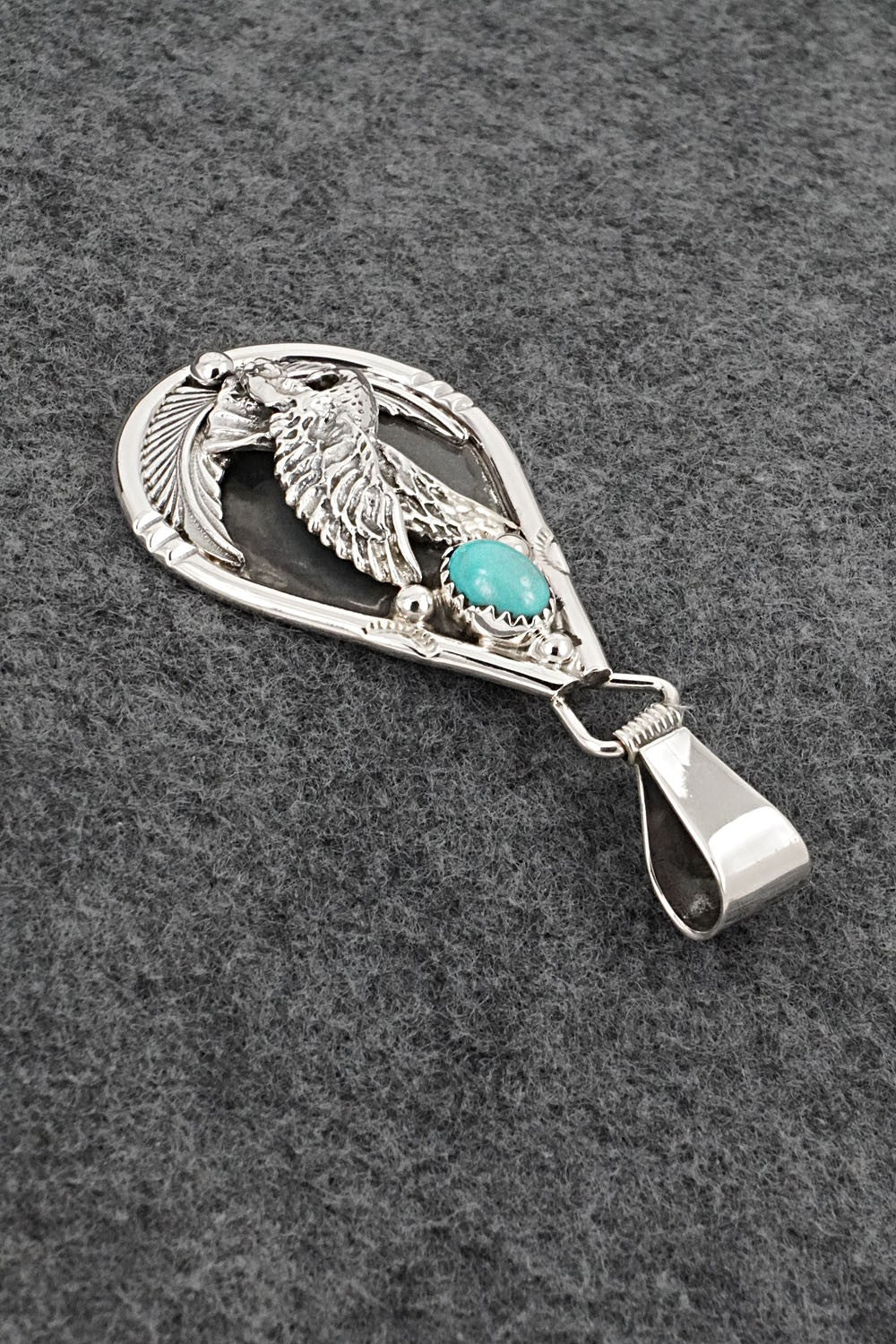 Turquoise & Sterling Silver Pendant - Darrell Morgan