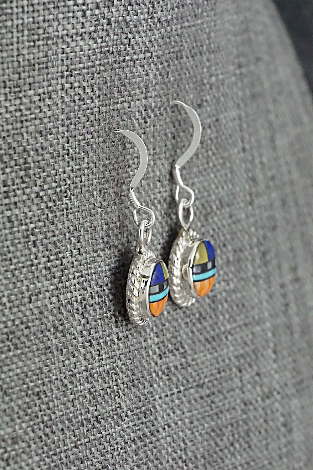 Multi-Stone & Sterling Silver Earrings - Delbert Kallestewa Jr.