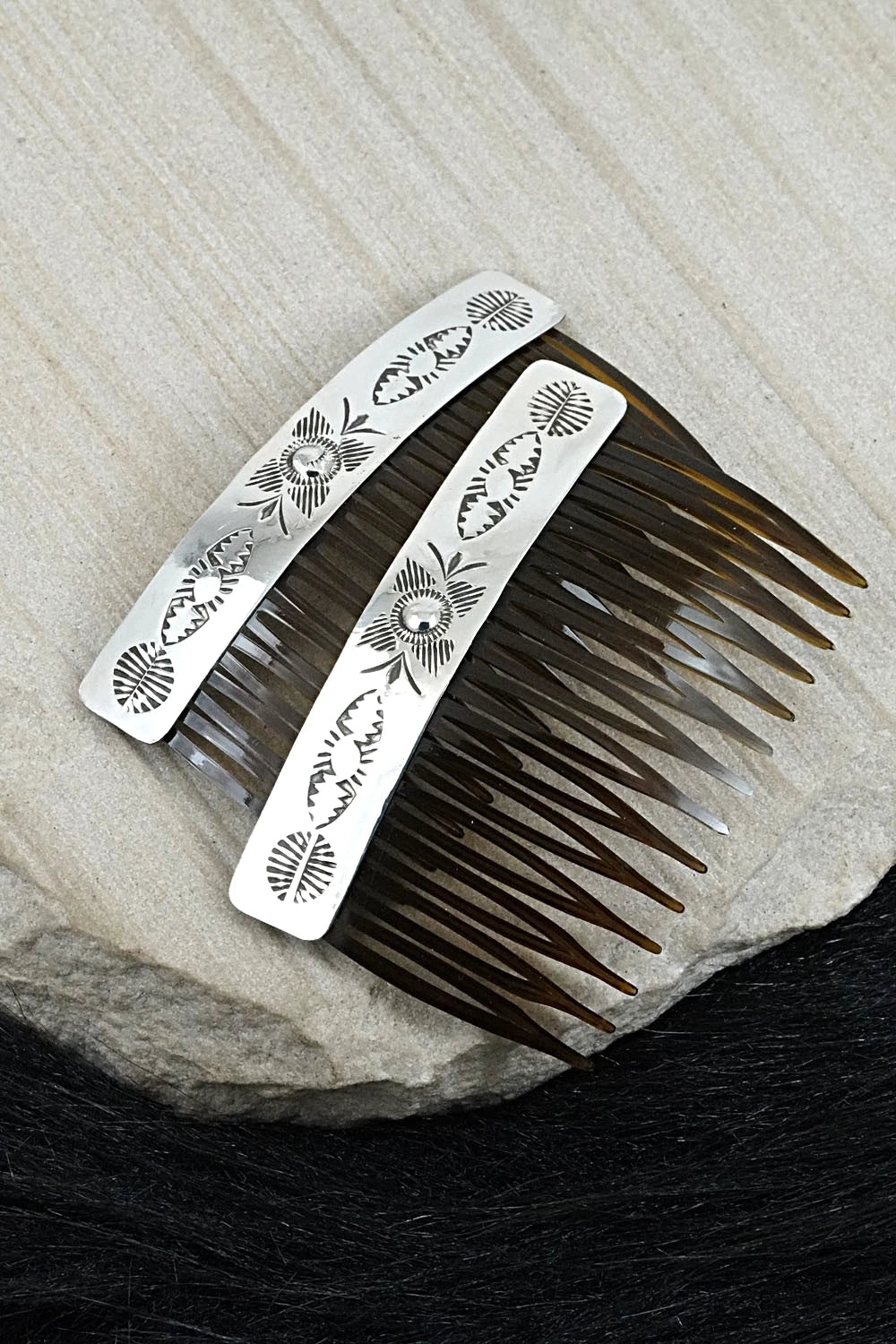 Sterling Silver Hair Combs - Bertha Begay