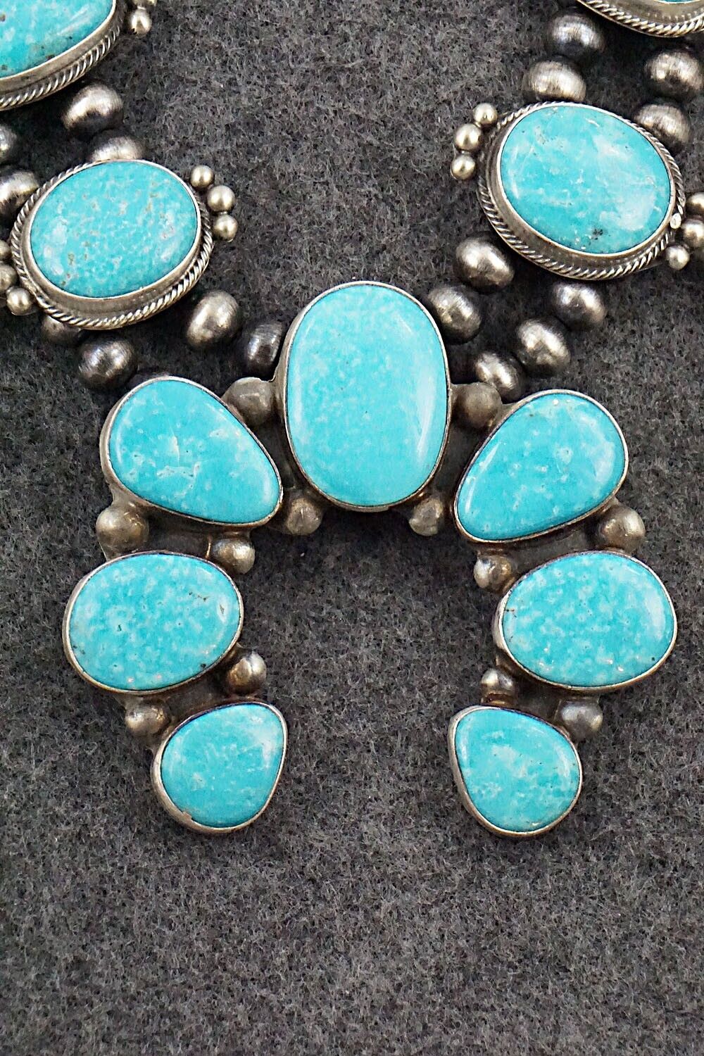 Turquoise & Sterling Silver Squash Blossom Set - Kathleen Chavez