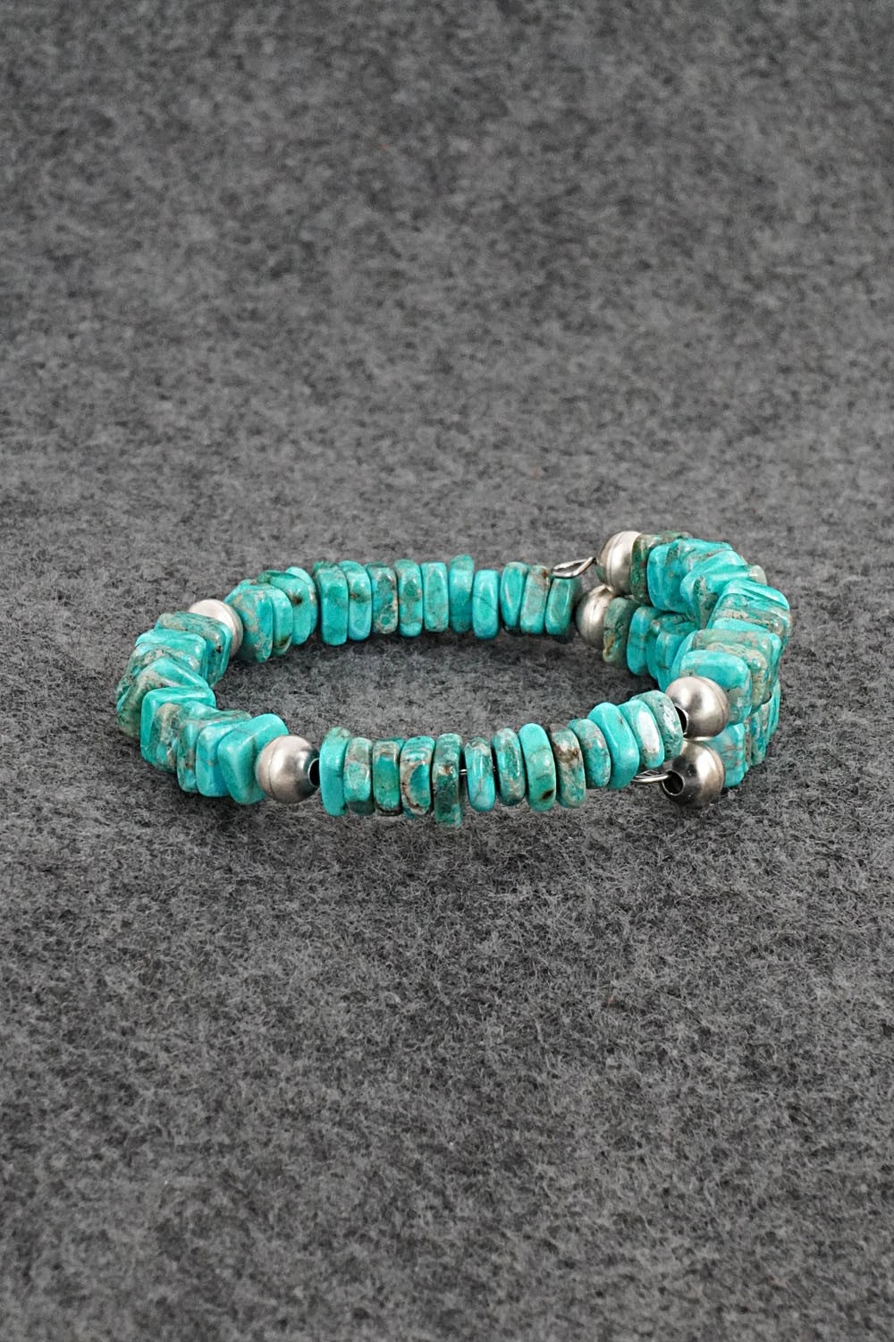 Turquoise & Sterling Silver Bracelet - Doreen Jake