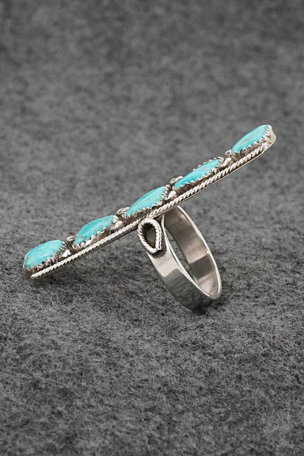 Turquoise & Sterling Silver Ring - Priscilla Reeder - Size 8.5