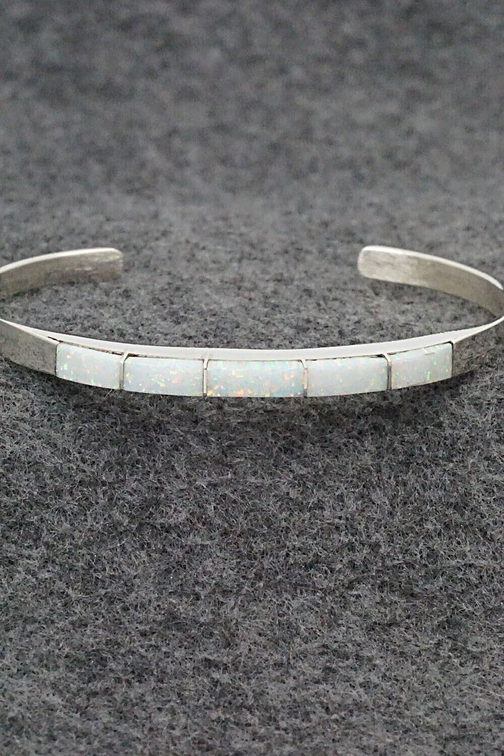 Opalite & Sterling Silver Inlay Bracelet - Phyllis Albert