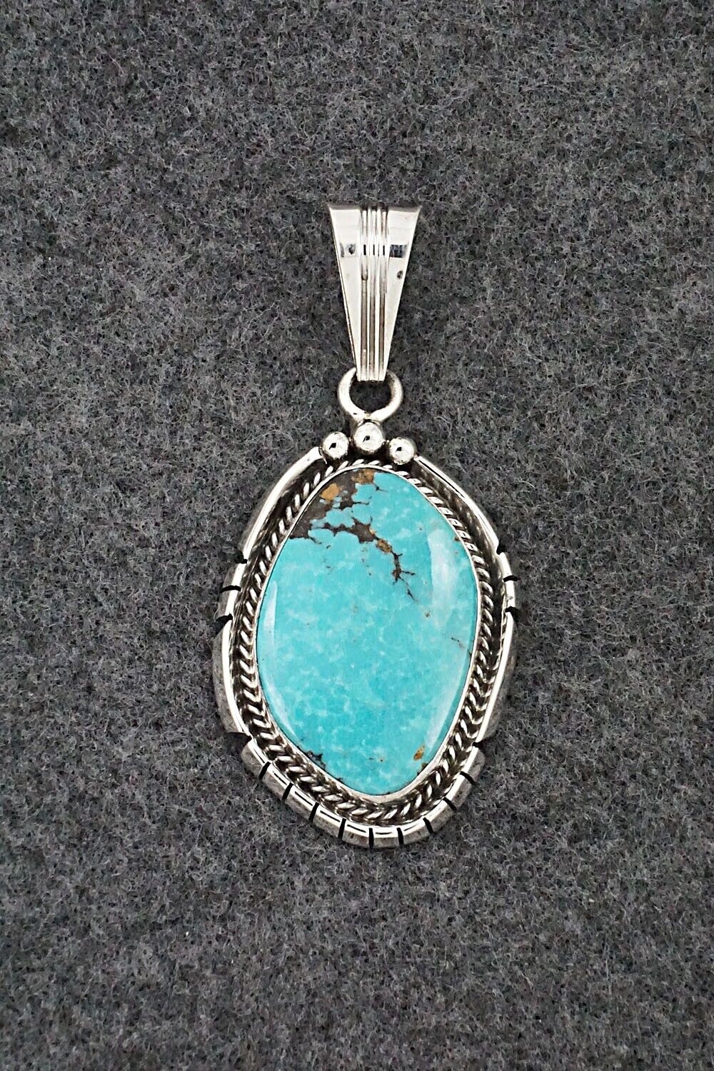 Turquoise & Sterling Silver Pendant - Samuel Yellowhair