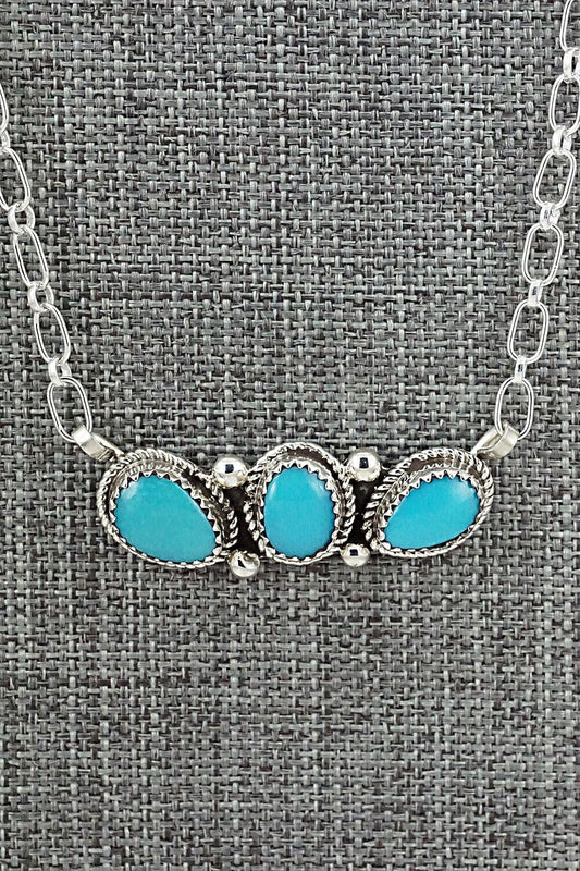Turquoise & Sterling Silver Necklace - Ernest Hawthorne