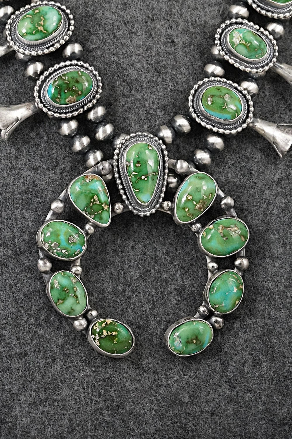 Turquoise & Sterling Silver Squash Blossom Set - Darrin Livingston