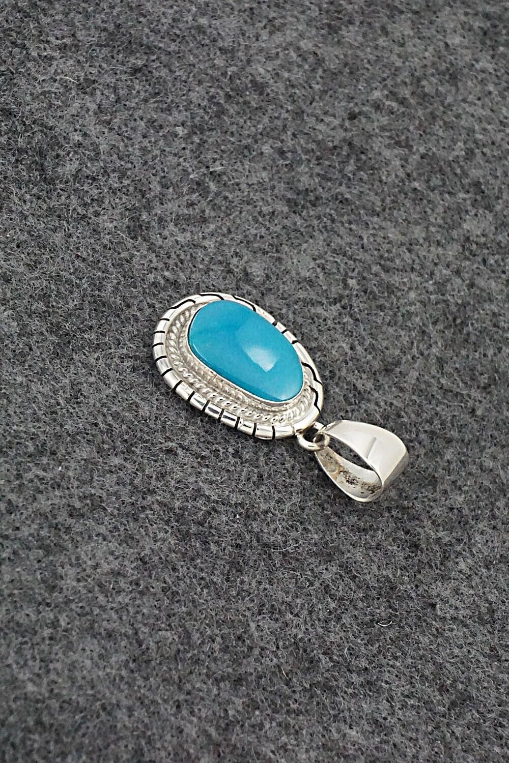 Turquoise & Sterling Silver Pendant - Peggy Skeets